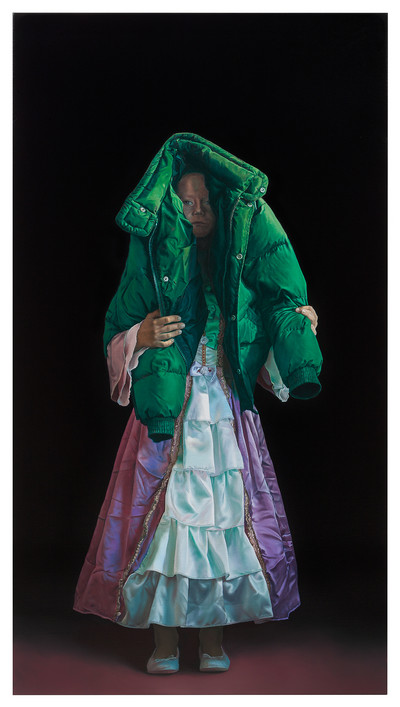 Wolfgang Kessler - Die Behauptung, 2015, Öl auf Leinwand, 150 x 83 cm
